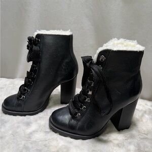 NEW SCHUTZ leather lace heeled boots Size 7